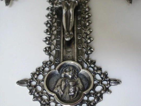 Christ Crucified with the four evangelists. Silver. 1980's