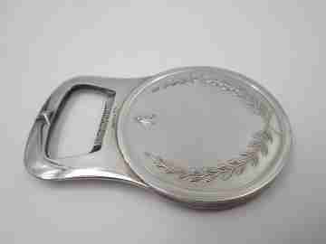 Christofle bottle opener. Silver plated metal. Emperor Napoleon I bust. France. 1970's