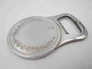 Christofle bottle opener. Silver plated metal. Emperor Napoleon I bust. France. 1970's