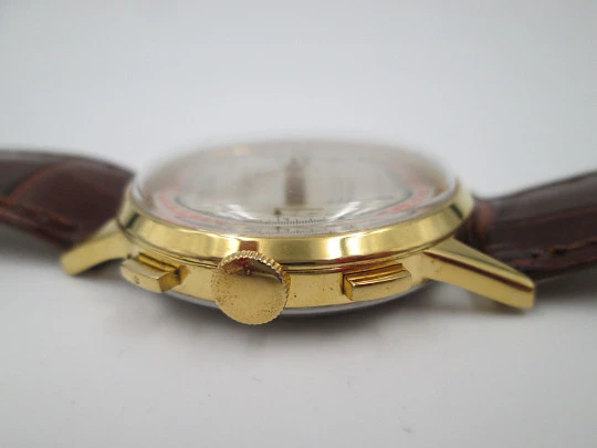 Chronograph Cauny Prima. 10 Micron gold plated. 1950's