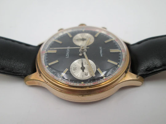 Chronograph Longma. 1970's. Gold-plated. Manual wind