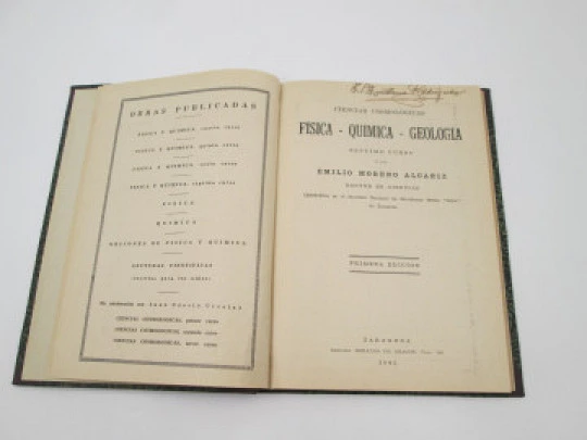 Ciencias Cosmológicas. Física, Química y Geología. Emilio Moreno. Heraldo de Aragón