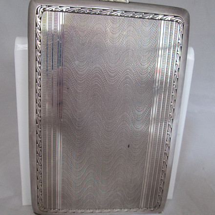 1930s silver cigarette case Cigarette Case Men, 925 Sterling Silver, 1930's, Spain, Guilloche
