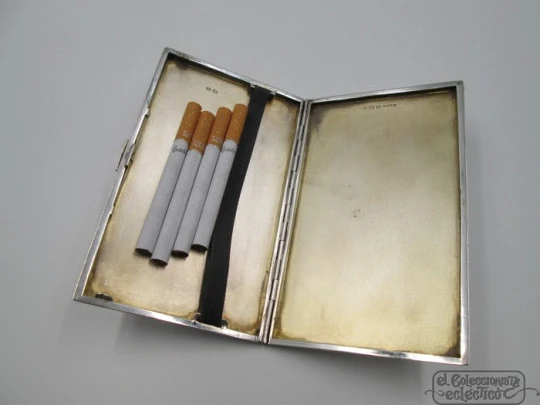 Cigarette case. Sterling silver and vermeil. 1920's. Turner & Simpson. UK
