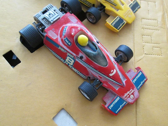 Circuito carreras Scalextric GP-10. Coches Brabham BT-46. Exin. Años 80