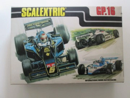 Circuito Scalextric GP-16. Coches Ligier JS 11. Exin. Años 80. España