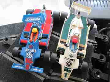 Circuito Scalextric GP-23. Coches Williams FW-07. Exin. Años 80