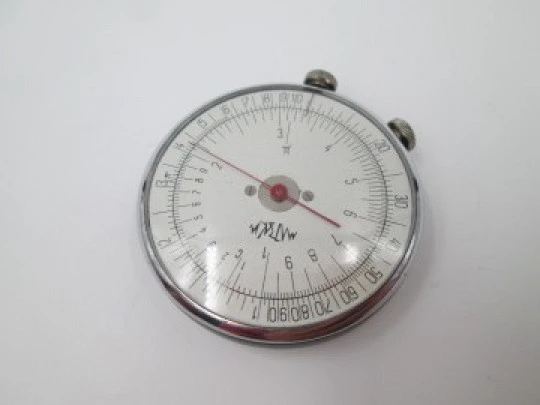 Circular Slide Rule. Silver plated and blued metal. 1960's. URSS