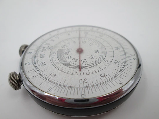 Circular Slide Rule. Silver plated and blued metal. 1960's. URSS