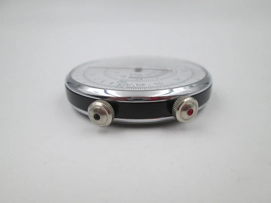 Circular slide rule. Silver plated and blued metal. Double white spere. 1960's. URSS