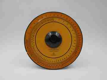 Circular Slide Rule. Wood. 1930's. Germany. K. Emil Tröger. Mylau