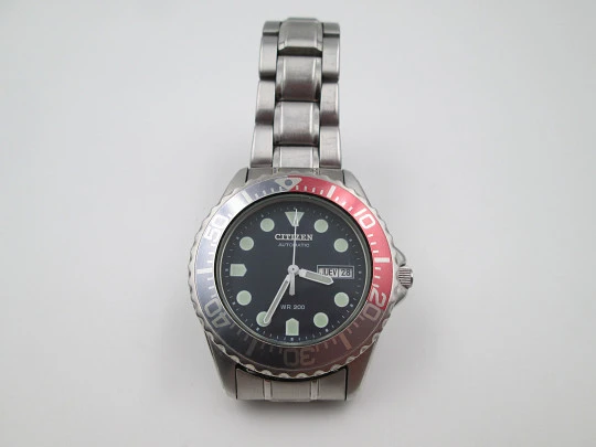 Citizen Action Diver Pepsi WR 200. Automatic. Date & day. Bracelet. Box. 2014