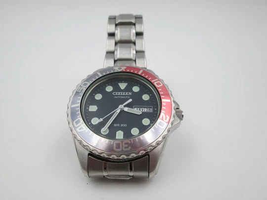 Citizen Action Diver Pepsi WR 200. Automatic. Date & day. Bracelet. Box. 2014