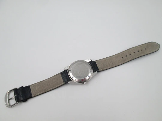 Citizen men's wristwatch. Stainless steel. Manual wind. Leather strap. 1970's. Japan