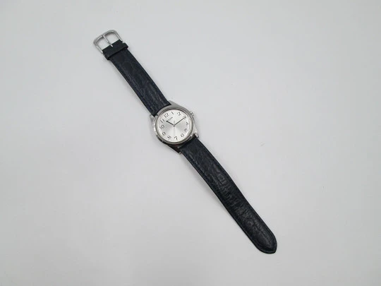 Citizen men's wristwatch. Stainless steel. Manual wind. Leather strap. 1970's. Japan