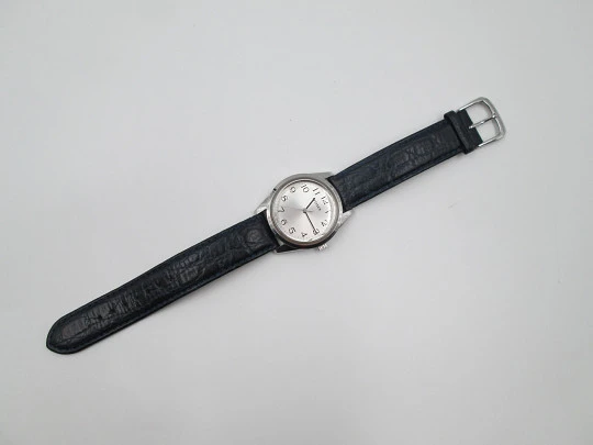Citizen men's wristwatch. Stainless steel. Manual wind. Leather strap. 1970's. Japan