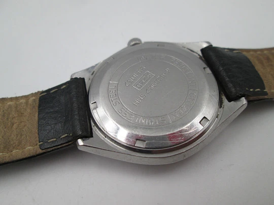 Citizen New Master. Acero inoxidable. Automático. Esfera azul y blanca. Calendario