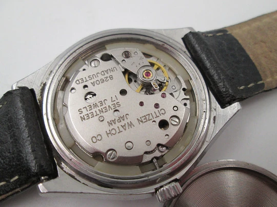 Citizen New Master. Acero inoxidable. Automático. Esfera azul y blanca. Calendario