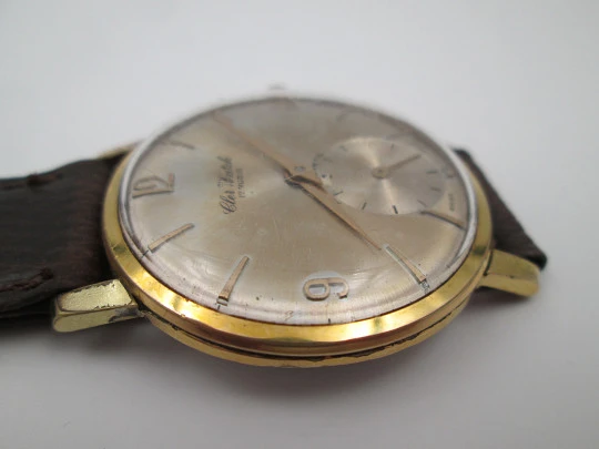Cler Watch Centenaire. Stainless steel & gold plated. Manual wind. Sub second