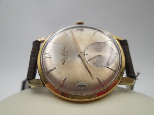 Cler Watch Centenaire. Stainless steel & gold plated. Manual wind. Sub second