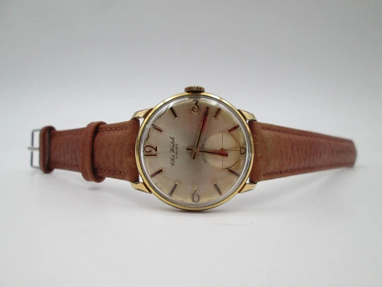 Cler Watch. Acero inoxidable y chapado oro. Cuerda manual. Segundero. 1970