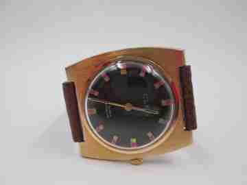 Cler. Stainless steel & gold plated. Manual wind. 1960's. 17 jewels. Swiss