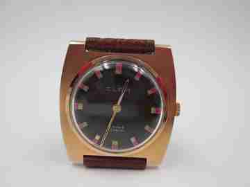 Cler. Stainless steel & gold plated. Manual wind. 1960's. 17 jewels. Swiss