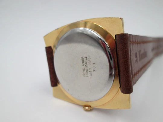 Cler. Stainless steel & gold plated. Manual wind. 1960's. 17 jewels. Swiss