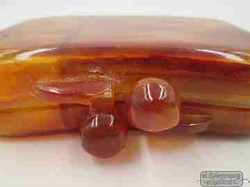 Clutch purse powder compact. Bakelite. 1950's. Mirror. Ball clasp