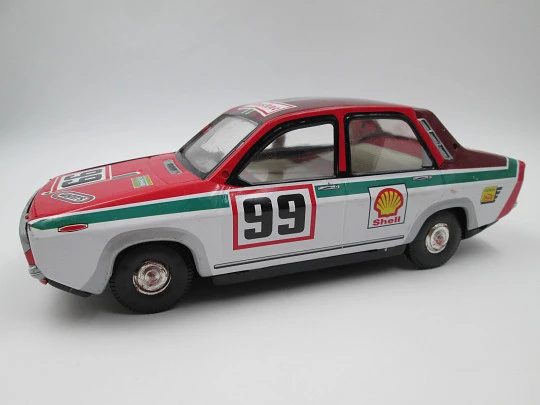 Coche Renault 12 Rally eléctrico teledirigido. Hojalata litografiada. Juguetes Paya. Caja