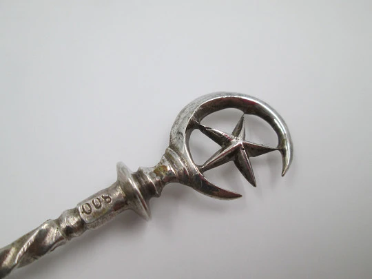 Cocktail mixer bar spoon. Sterling silver. 1950's. Crescent & Star