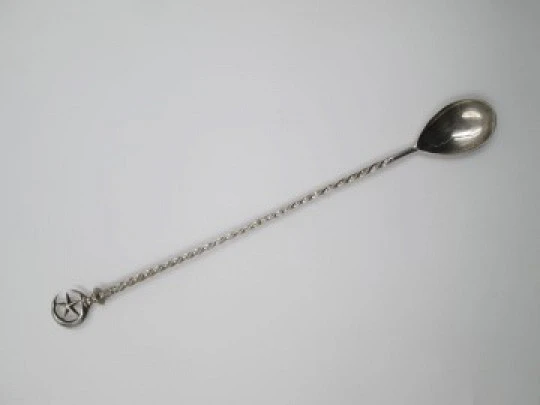 Cocktail mixer bar spoon. Sterling silver. 1950's. Crescent & Star