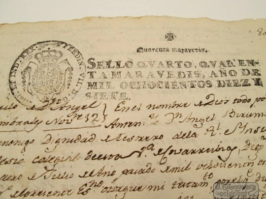 Codicil 1817. Two pages. Schoolboy treasurer. Covarrubias