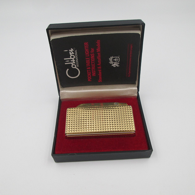 Colibri Mini Monogas Lighter Gold Plated Diamond Pattern | El ...