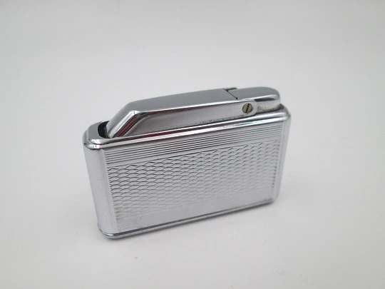 Colibri Mini Monogas pocket lighter. Silver plated metal. Diamond pattern. Box. England Colibri Mini Monogas pocket lighter. Silver plated metal. Diamond pattern. Box. England