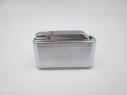 Colibri Mini Monogas pocket lighter. Silver plated metal. Diamond pattern. Box. England Colibri Mini Monogas pocket lighter. Silver plated metal. Diamond pattern. Box. England