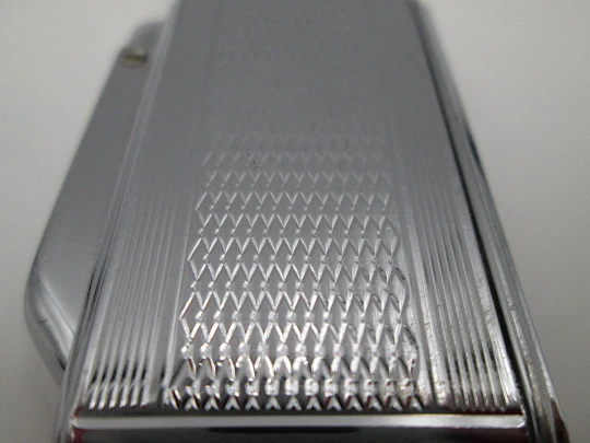 Colibri Mini Monogas pocket lighter. Silver plated metal. Diamond pattern. Box. England Colibri Mini Monogas pocket lighter. Silver plated metal. Diamond pattern. Box. England