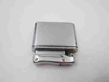 Colibri MonoGas pocket lighter. Silver plated. Geometric pattern. West Germany. 1950's