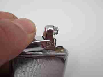 Colibri MonoGas pocket lighter. Silver plated. Geometric pattern. West Germany. 1950's