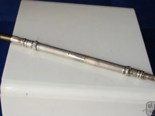 Combo dip pen & retractable pencil. Sterling silver. 1903. F. Webb Ltd. UK