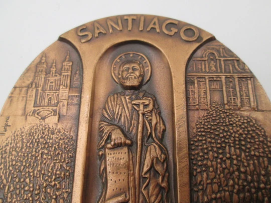 Compostela Holy Year 1993 bronze medal. High relief. ESM. Santiago apostle