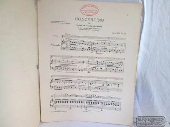 Concertino. Hans Sitt. Leipzig. 1898. Bosworth & Cº. 23 páginas. Violín