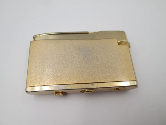Cordial 33 butane lighter with Fero mechanical watch. Gold plated netal. 1960's. Swiss