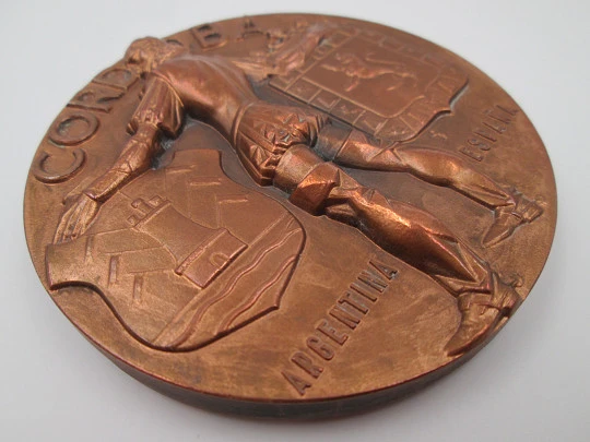 'Cordoba Argentina España' FNMT copper medal. Fernando Jesús López, 1968