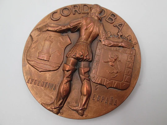 'Cordoba Argentina España' FNMT copper medal. Fernando Jesús López, 1968