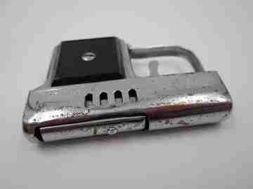 Corona miniature gun petrol pocket lighter. Silver metal. Japan. 1950's