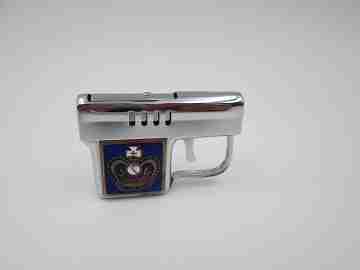Corona petrol automatic lighter gun. Silver plated and enamel. Automatic. 1950's