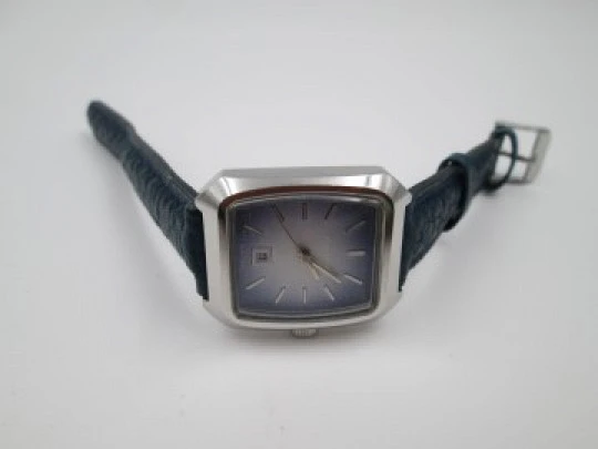 Cristal Watch mujer. Acero inoxidable. Automático. Calendario. 1974. Suiza