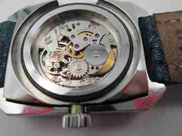 Cristal Watch mujer. Acero inoxidable. Automático. Calendario. 1974. Suiza