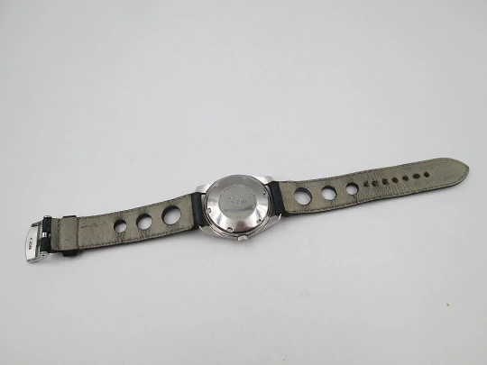 Cristal Watch. Acero inoxidable. Automático. Calendario. Esfera tricolor. 1970. Suiza